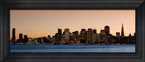 Framed Buildings lit up at dusk, San Francisco, California, USA 2010 Print