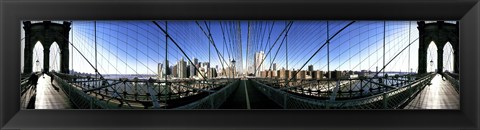 Framed Mirror View of the Brooklyn Bridge Print