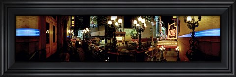Framed 360 degree view of a city lit up at night, Broadway, Manhattan, New York City, New York State, USA Print