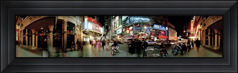 Framed 360 degree view of a city at dusk, Broadway, Manhattan, New York City, New York State, USA Print