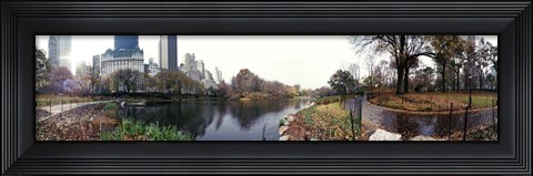 Framed Pond in a park, Central Park, Manhattan, New York City, New York State Print