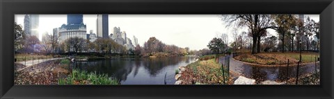 Framed Pond in a park, Central Park, Manhattan, New York City, New York State Print