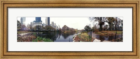 Framed Pond in a park, Central Park, Manhattan, New York City, New York State Print