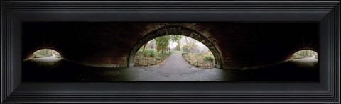 Framed 360 degree view of a tunnel in an urban park, Central Park, Manhattan, New York City, New York State, USA Print