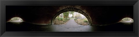 Framed 360 degree view of a tunnel in an urban park, Central Park, Manhattan, New York City, New York State, USA Print