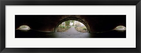 Framed 360 degree view of a tunnel in an urban park, Central Park, Manhattan, New York City, New York State, USA Print