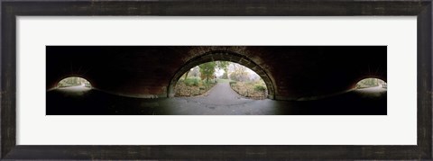 Framed 360 degree view of a tunnel in an urban park, Central Park, Manhattan, New York City, New York State, USA Print