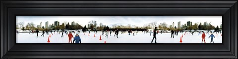 Framed 360 degree view of tourists ice skating, Wollman Rink, Central Park, Manhattan, New York City, New York State, USA Print
