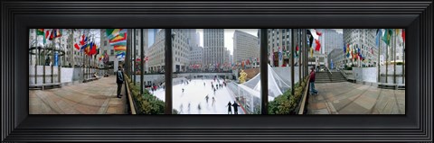 Framed 360 degree view of a city, Rockefeller Center, Manhattan, New York City, New York State, USA Print