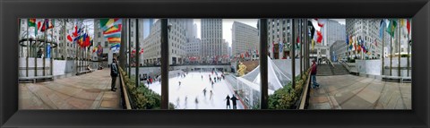 Framed 360 degree view of a city, Rockefeller Center, Manhattan, New York City, New York State, USA Print