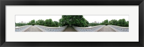 Framed 360 degree view of a footbridge in an urban park, Bow Bridge, Central Park, Manhattan, New York City, New York State, USA Print
