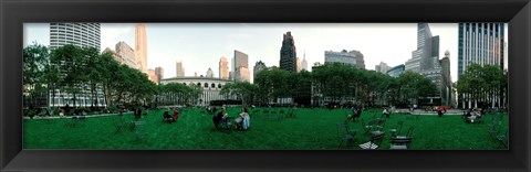 Framed 360 degree view of a public park, Bryant Park, Manhattan, New York City, New York State, USA Print