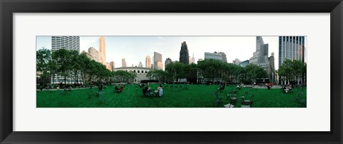 Framed 360 degree view of a public park, Bryant Park, Manhattan, New York City, New York State, USA Print