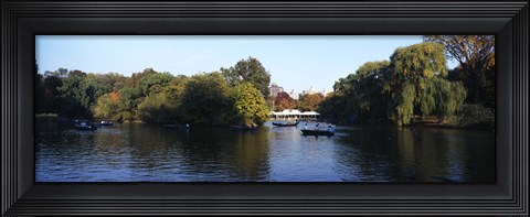 Framed Lake in a park, Central Park, Manhattan, New York City, New York State, USA Print