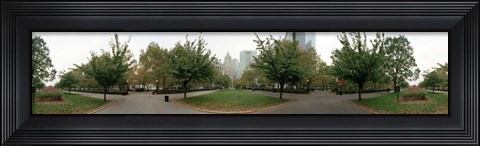 Framed 360 degree view of a public park, Battery Park, Manhattan, New York City, New York State, USA Print