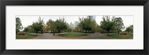 Framed 360 degree view of a public park, Battery Park, Manhattan, New York City, New York State, USA Print