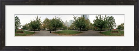 Framed 360 degree view of a public park, Battery Park, Manhattan, New York City, New York State, USA Print