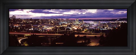 Framed Aerial view of a city, Tacoma, Pierce County, Washington State, USA 2010 Print