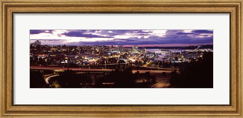 Framed Aerial view of a city, Tacoma, Pierce County, Washington State, USA 2010 Print