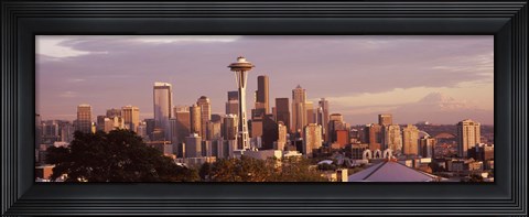 Framed Seattle skyline, King County, Washington State, USA 2010 Print