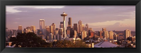 Framed Seattle skyline, King County, Washington State, USA 2010 Print