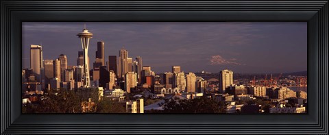 Framed View of Space Needle and surrounding buildings, Seattle, King County, Washington State, USA 2010 Print