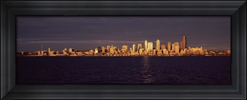 Framed City viewed from Alki Beach, Seattle, King County, Washington State, USA Print