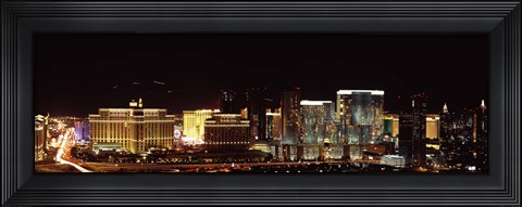 Framed Las Vegas at Night, 2010 Print