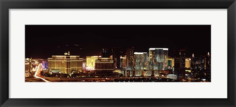 Framed Las Vegas at Night, 2010 Print