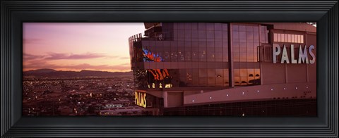 Framed Hotel lit up at dusk, Palms Casino Resort, Las Vegas, Nevada, USA Print