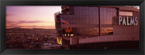 Framed Hotel lit up at dusk, Palms Casino Resort, Las Vegas, Nevada, USA Print