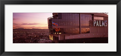 Framed Hotel lit up at dusk, Palms Casino Resort, Las Vegas, Nevada, USA Print