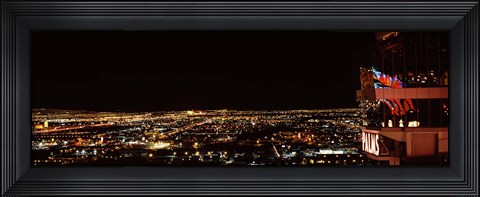 Framed Hotel lit up at night, Palms Casino Resort, Las Vegas, Nevada, USA 2010 Print