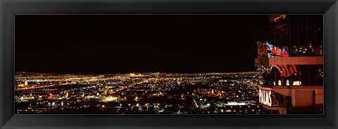 Framed Hotel lit up at night, Palms Casino Resort, Las Vegas, Nevada, USA 2010 Print