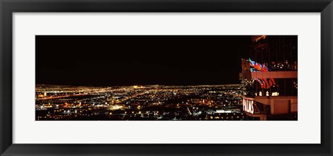 Framed Hotel lit up at night, Palms Casino Resort, Las Vegas, Nevada, USA 2010 Print