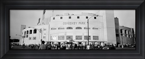 Framed People outside a baseball park, old Comiskey Park, Chicago, Cook County, Illinois, USA Print
