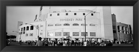 Framed People outside a baseball park, old Comiskey Park, Chicago, Cook County, Illinois, USA Print