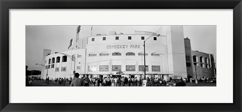 Framed People outside a baseball park, old Comiskey Park, Chicago, Cook County, Illinois, USA Print