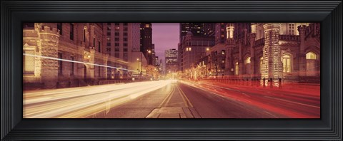 Framed Michigan Avenue at Dusk, Chicago, Illinois Print