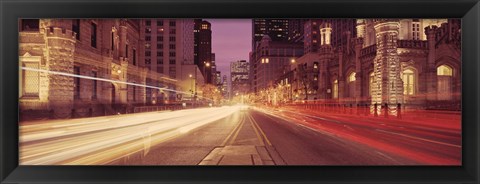 Framed Michigan Avenue at Dusk, Chicago, Illinois Print