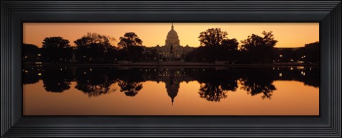 Framed Sepia Toned Capitol Building at Dusk, Washington DC Print