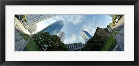Framed Low angle view of skyscrapers, Houston, Harris county, Texas, USA Print