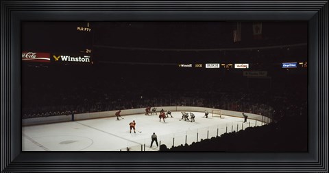 Framed Group of people playing ice hockey, Chicago, Illinois, USA Print