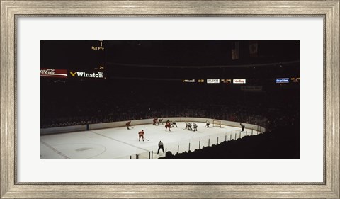 Framed Group of people playing ice hockey, Chicago, Illinois, USA Print