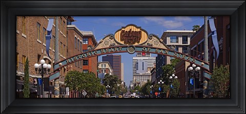 Framed Buildings in a city, Gaslamp Quarter, San Diego, California, USA Print