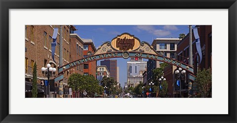 Framed Buildings in a city, Gaslamp Quarter, San Diego, California, USA Print