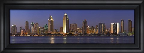 Framed San Diego Night View Print