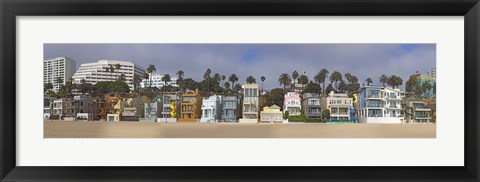 Framed Houses on the beach, Santa Monica, Los Angeles County, California, USA Print