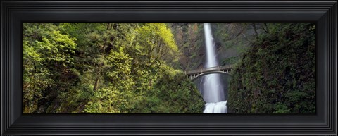 Framed Waterfall in a forest, Multnomah Falls, Columbia River Gorge, Portland, Multnomah County, Oregon, USA Print