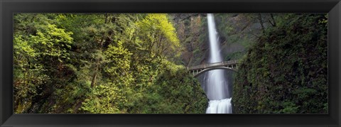 Framed Waterfall in a forest, Multnomah Falls, Columbia River Gorge, Portland, Multnomah County, Oregon, USA Print